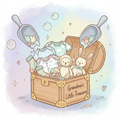 Two scoops baby gift box with onesies, plush toys, baby socks and teether